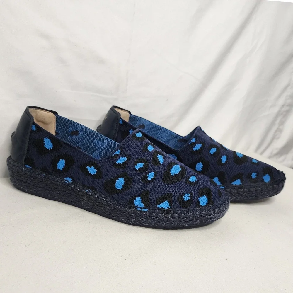 Cole Haan Pinch Maine Classic Navy Blue Leopard Loafers Size 9B
